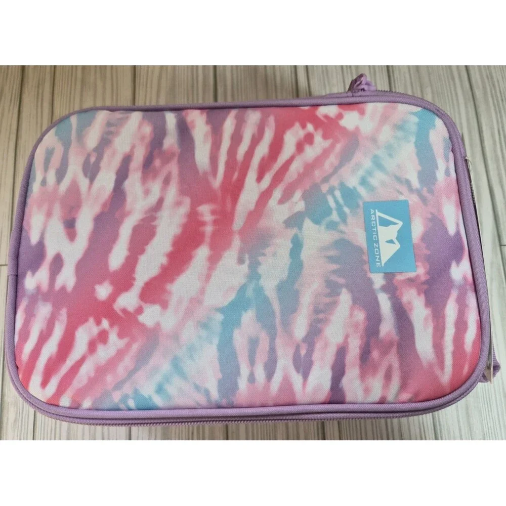 Disney Elena of Avalor & Pink Purple Tie Dye Insulated Lunch Box Lot of 2 NEW